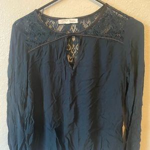 Long sleeve top navy blue